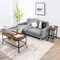 Rustic Brown Narrow Side End Table with Steel Frame Perfect for Living Room and Bedroom